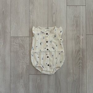 Cream Floral Baby Romper